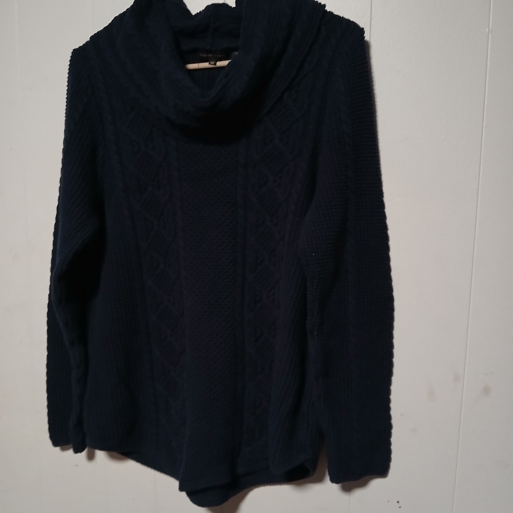 Jeanne Pierre ladies dark blue Pullover turtleneck sweater. Size XL - Picture 5 of 14